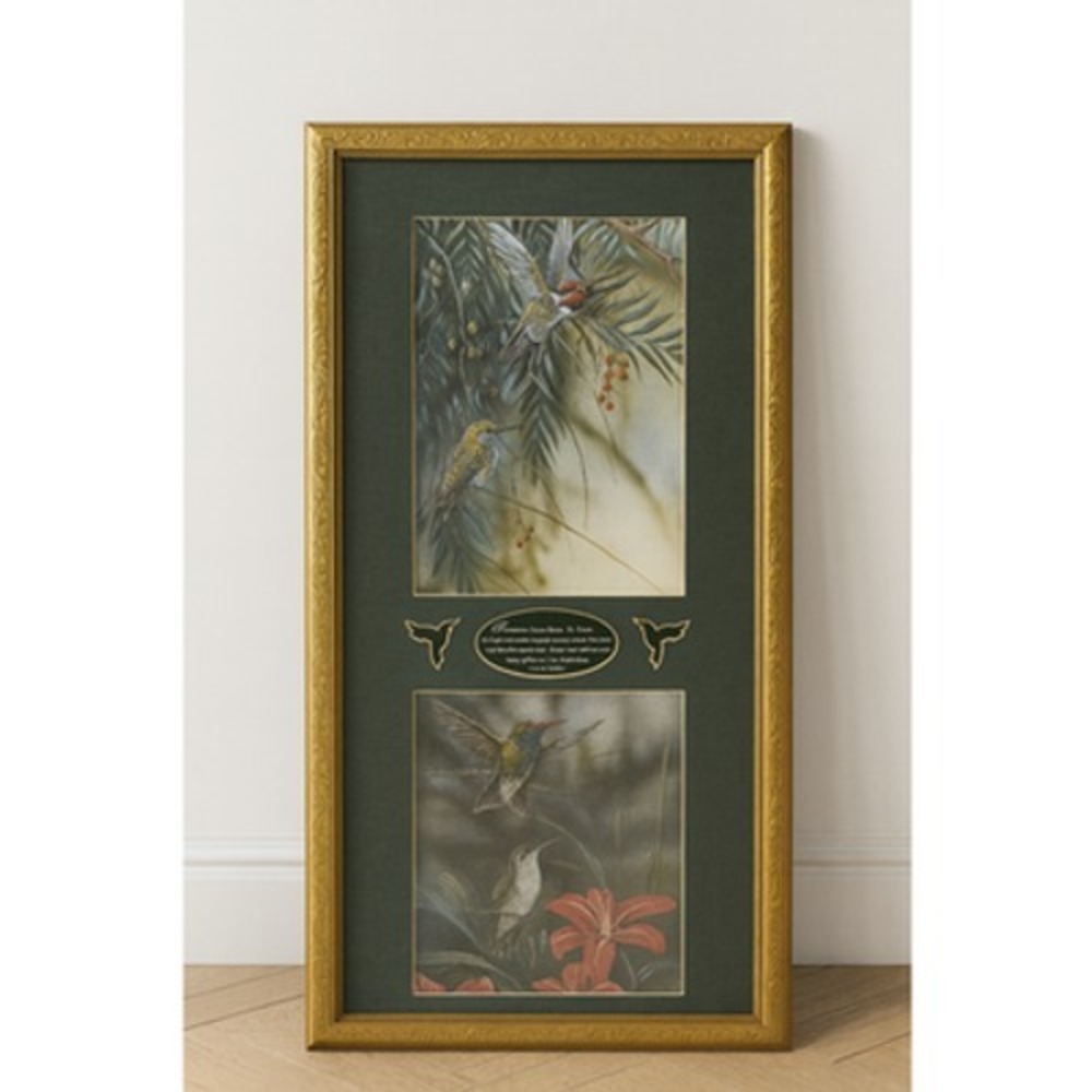 Hummingbird Framed Wall Art Therefore I Have Hope Scripture Lamentations Vintage